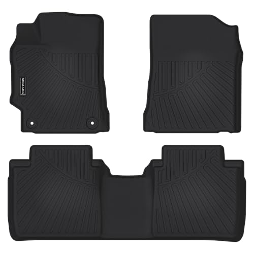 Floor Mats for 2012-2017 Toyota Camry (Include Hybrid) All Weather Protection TPE Rubber Full Set Automotive Floor Liners for 2017 Camry Hybrid Accessories, Odorless Anti-Slip, 1st & 2nd Row, Black