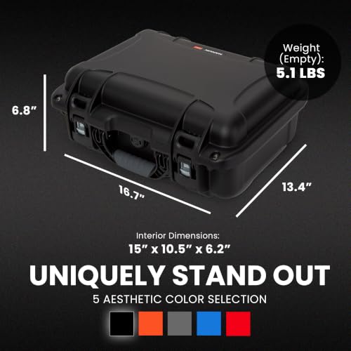 Image of NANUK 920 Empty Hard Case - Waterproof Travel Hard Case, 16.7 inch x 13.4 inch x 6.8 inch, Dustproof & Impact-Resistant, Airline Carry-On Approved - Black
