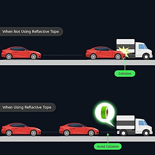 Image of MINSALES� Reflective Radium Waterproof Warning Tape For road safety purpose Night Safety Sticker High Intensity Conspicuity Green 2 Inch x 50 Meter (Green)