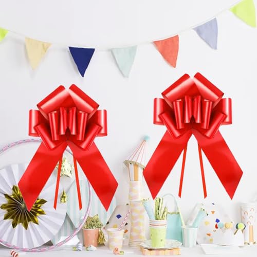 YOYEAH Lazo de coche XXL (76 cm/30 pulgadas) – lazo de regalo grande para coche, Navidad y hogar. Lazo gigante perfecto para coches y electrodomésticos, 18 cumpleaños (rojo) - imagen 5