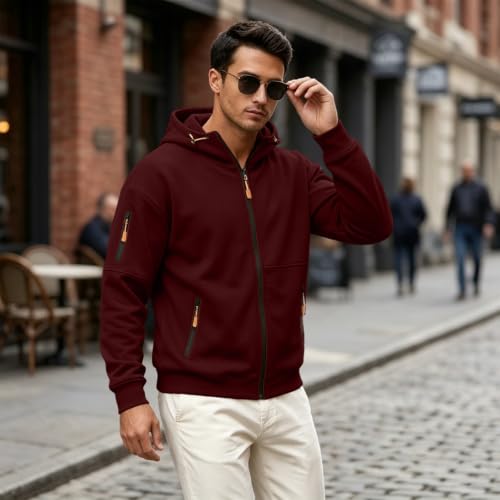 Mens Hoodies Zip Up Tactical Hoodie Fleece Comfy Sweatshirt Sweat Shirt - image 3