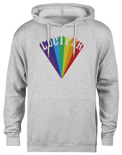 Pull à capuche gris Lucifer Rising le sweat ample pour toutes silhouettes