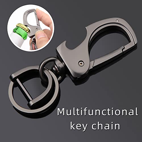 Juedarli Metal Multifunctional Car Key Chain Clip,Bottle Opener Ring,Keychains Holder Rings With Carabiner Keychain For Men And Women(Pack Of 2) #TOP1