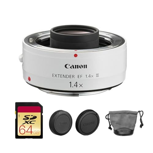 Canon Extender EF 1.4X III | L-Series Teleconverter for Canon EF Lenses | Increases Focal Length for Sports Wildlife & Telephoto Photography (4409B002) + 64GB Memory Card