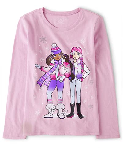 Image of The Children's Place Girls' Unicorns,Sports,Princess Long Sleeve Graphic T-Shirts