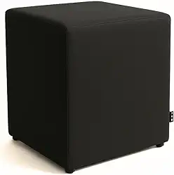 Puff Banqueta Quadrado Cubo Assento Decoração Conforto Eventos Comodidade Sala Quarto (Preto Corino)