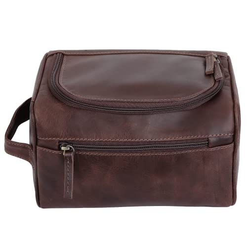Leather Toiletry Bag For Men Women | Dopp Kit Mens Hanging Toiletry Bag (Premium Leather) Travel Toiletry Bag For Traveling Large Tsa Approved Cosmetic Travel Bag For Toiletries Shaving Bag - Hickory #TOP4