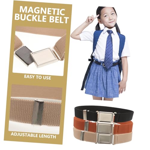 Gatuida 3pcs Adjustable Buckle Belts for Soft Waist Belt for School Uniforms and Casual Wear4