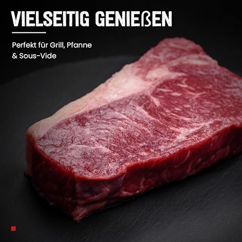 DER PFARÖLLER Wet Aged Rumpsteak – ca. 300 g Roastbeef/Striploin – 3 Wochen gereift – Premium Rindfleisch von der Oberpfälzer Färse – Für Grill, Pfanne & Sous-Vide – Vakuumverpackt (2 x 300 gr.)