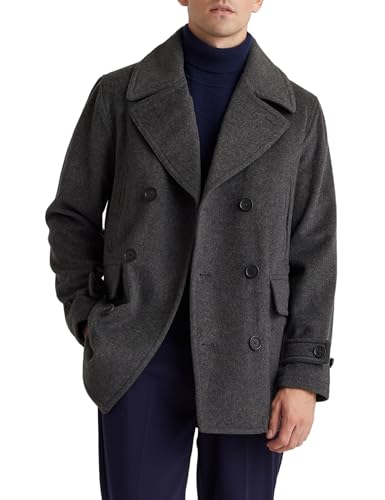 IDEALSANXUN Men's Wool Trench Coat Peacoat Winter Jacket