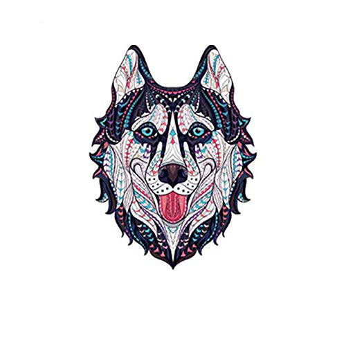 Artem Wolf Iron On Patch Colorful Cartoon Popular Wolf Stickers 3.9X2.9inch for DIY Clothes Jacket Thermal Transfer Iron on Patches