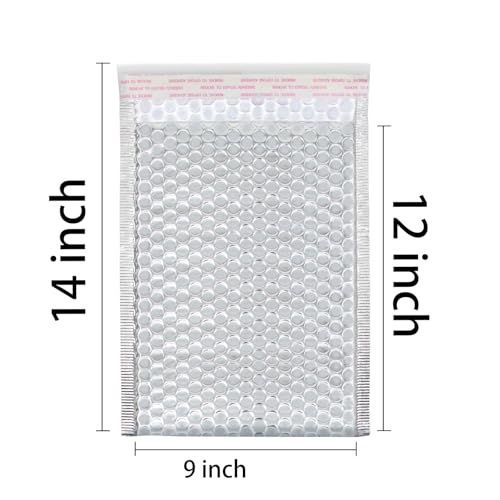 YUENPUN 30 Pack 11.8 x 9 Inch Bubble Mailers, Metallic Silver Padded Mailing Envelopes, Foil Self Seal Waterproof Shipping Envelopes for mailing, packing, Shipping