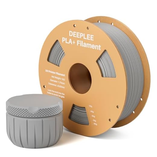 DEEPLEE PLA+ 1.75mm 3D Printer Filament, PLA Plus with Dimensional Accuracy +/- 0.02mm, Higher Strength and Toughness, Neatly Wound, No Clogging, Fits for Most FDM 3D Printers, 1KG Grey