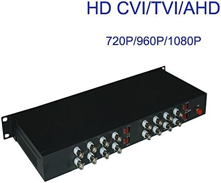 16 Channels Video Over Fiber Optical Media Converters Singlemode Up 10Km for 1080P 960p 720p CVI TVI AHD HD Cam