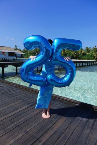 Image of Number Balloons 11 Balloon Dark Blue for 11th Birthday Decorations, 40 inch | Saturated Color, Large 40 in, With Inflation Straw & Hanging Hole, Great for Men's Party, Back-To-School Season, Pool Party