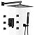 BWE Black Shower System with Body Jets 12 Inch Wall Mounted Rain Shower and Handheld Sprays Brass Full Body Massage Spa Spray and Rough In Valve Faucet Set Combo for Bathroom Matte