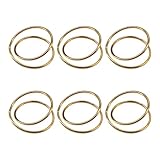 6/12 servilleteros dorados de aleación con diseño en espiral, hebillas para cena, boda, fiesta, decoración de mesa