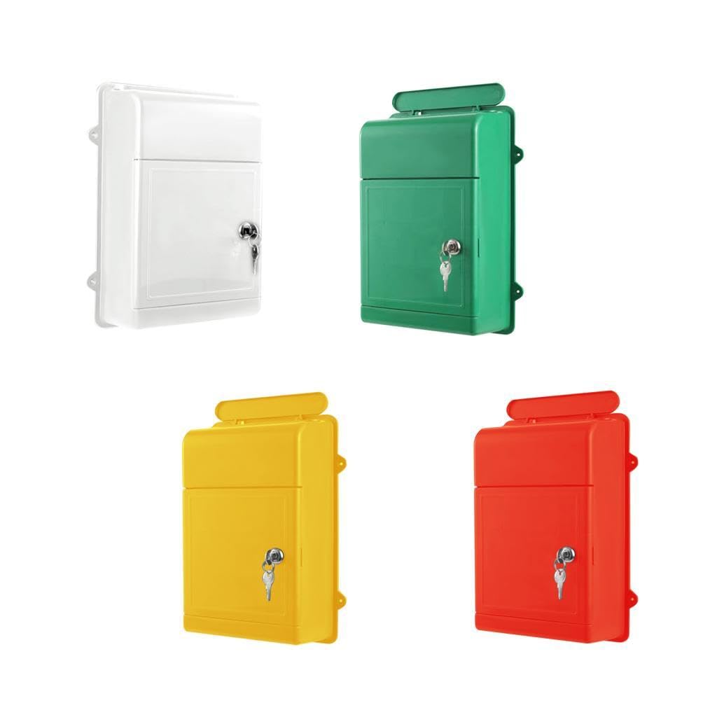 Merishopp Wall Mount Mailbox Back Hollow Locking Mailbox for Outdoor Outside White-image-28