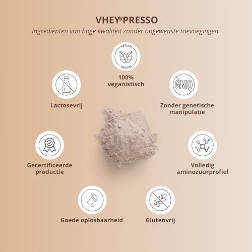 Nutri + Proteïne Ijskoffie Pumpkin Spice Latte - Vheypresso Koffie Eiwit met Cafeïne 800 g - Lactose + Glutenvrij Poeder - Spieropbouwende Eiwit - Afbeelding 4