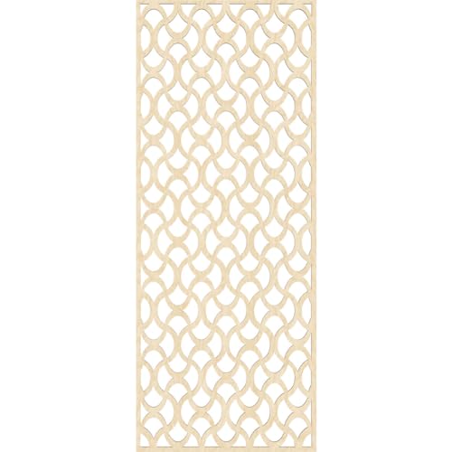 Image of 27 3 /8 inchW x 69 3 /8 inchH x 3 /8 inchT Resort Decorative Fretwork Wood Wall Panels, Birch