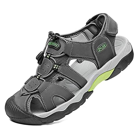 Hiking Sandals Summer Men's Beach Sports Outdoor Shoes Closed-Toe Shoes Leather Casual Trekking Walking Touch Close Strap Cover
