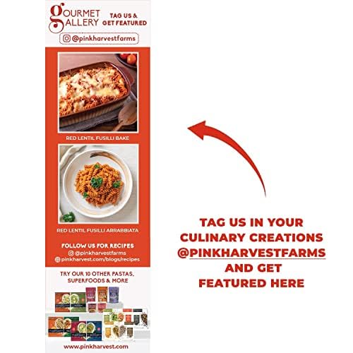 Image of Pink Harvest Farms Red Lentil Pasta | No Rice - No Maida | Vegan | Gluten Free | High Protein | (Red Lentil Fusilli Pasta, 200 g (Pack of 2))