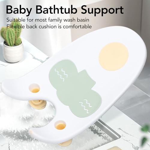 Image of Baby Bath Support, Infant Non Slip Bath Support Tub, Bath Net Baby Bath Tub Lying Support Bracket Bath Sling Mesh for Newborn Boys Girls to Toddler (White)