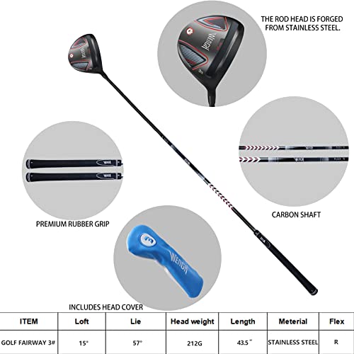 Wengh Golf Fairway 3 Wood Or 5 Wood-Includes Headcover,Golf Fairway Woods With Graphite Shaft For Men Right Handed Golfers(Flex-Reqular)… #TOP5