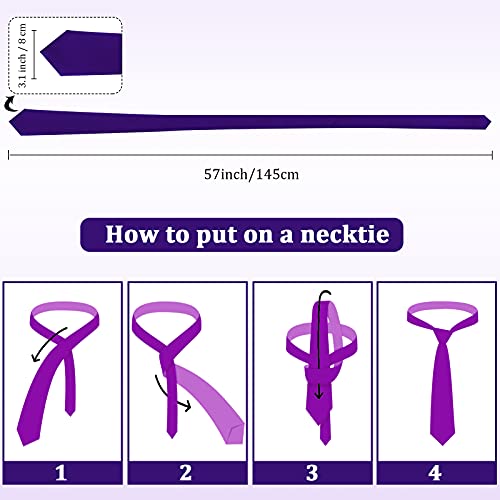 Image of Syhood 6 /12 /24 Pcs Men Ties Set Solid Satin Pure Color Business Formal Necktie Tie 57 inch for Men Occasion Wedding