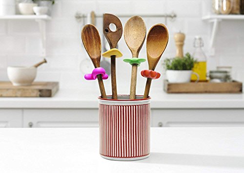 Silicone Spoon Rest, Heat Resistant, Fits Wooden Spoons, Pack Of 4, Keep Counter Top Clean (Red, Purple, Green, Yellow) #TOP2