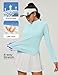Heathyoga Long Sleeve Workout Tops for Women Golf Shirt UPF 50+ Swim Shirts for Woman UV Sun Protection Quarter Zip Pullover Mint Green