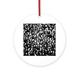 CafePress Black, Gray & White Stained Glass Round 4' MDF Holiday Ornament