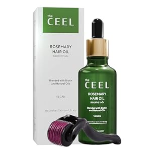 Rozemarijn haarolie met dermaroller – Rozemarijn olie – Sterke formule tegen haaruitval en voor sterke haargroei met biotine & natuurlijke oliën – Rosemary oil with dermaroller – Hair growth oil – Haa
