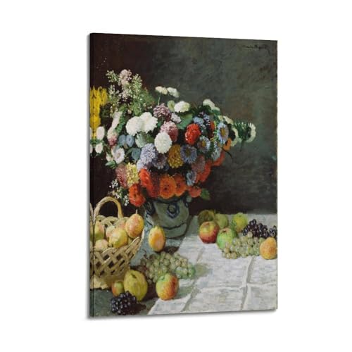 Impression sur toile fleurs et fruits Monet pour sublimer le salon