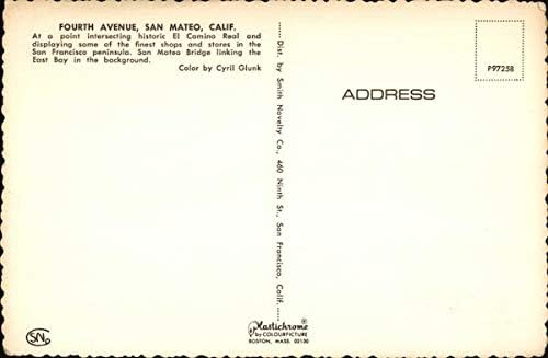 Miniatura 2 de Fourth Avenue, J.C. Penney Co. San Mateo, California CA Original Vintage Postcard
