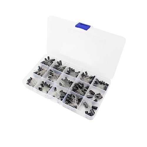 ICXLPMC 215pcs/lot 0.1uF-330uF 15 Values Aluminum Electrolytic Capacitors 16V 25V 50V Set of Capacitors Capacitors Assorted kit Set