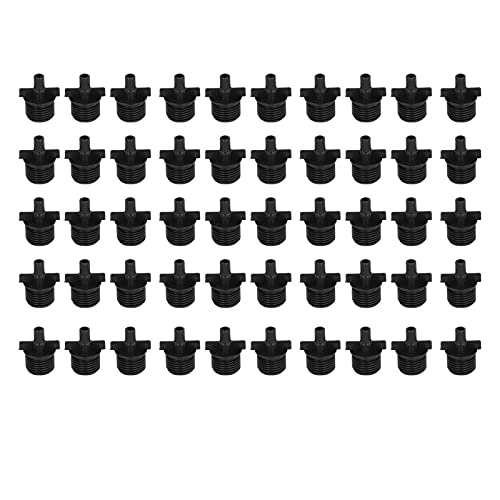 50 grifos de riego de plástico duradero para jardines, invernaderos y agricultura, rosca macho G1/2, conector de aspersor