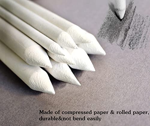 N NOROCME 12 PCS Blending Stumps and Tortillions Paper Art Blenders with Sandpaper Pencil Sharpener Pointer for Student Artist Charcoal Sketch Drawing Tools by N NOROCME - Image 3