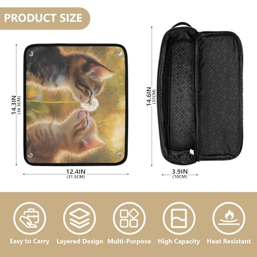 Bolsa de viaje para herramientas de cabello Hot Hair Tools con tapete para plancha y soporte para rizador, organizador portátil para planchas, alisadores, rizadores miniatura 4