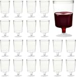 MATANA 50 Clear Hard Plastic Wine Glasses for Weddings, Birthdays & Parties, 6oz - Elegant, Sturdy & Reusable