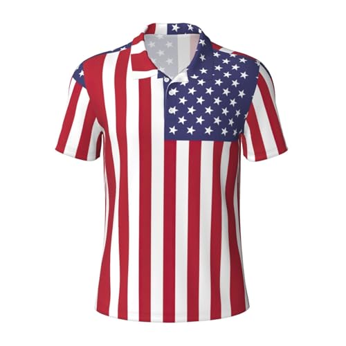T-shirt élégant type polo à manches courtes homme imprimé USA