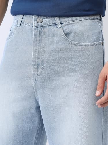 Image of Urbano Fashion Men's Loose Baggy Fit Washed Jeans Non-Stretchable