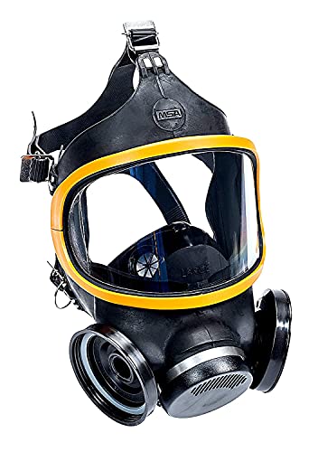 MSA 480267 Comfo Ultra-Twin Series Full-Facepiece Respirator - Size: Large, Harness Style: Silicone, Twin-Port, Reusable Gas Mask, MSA Comfo Cartridge Compatible