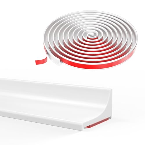 Silicone barre de seuil douche, joint pour douche, rebord douche italienne, barriere de douche anti débordement, Adatto per bagni, docce e cucine (Blanc, 105CM)