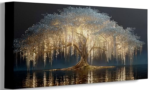 Large Tree of Life Canvas Wall Art Abstract Black and