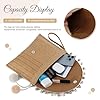 EVEOUT Pochette en Paille Tissée pour Femmes été Clutches Sac à Main en Paille Tressée avec Bandoulière et Pompons pour Parti Mariage Plage Vacances（Marron Balle） #3