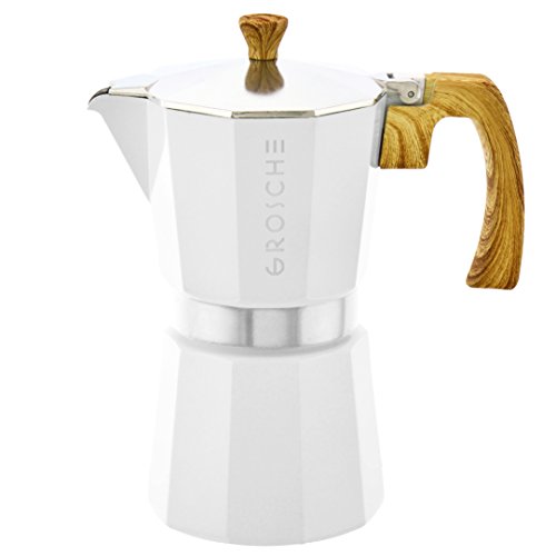 Image of GROSCHE Milano Stovetop Espresso Maker Moka Pot 9 espresso Cup 15.2oz White