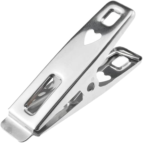 Hahiyo Pinzas de acero inoxidable con clip para calcetines, ropa sucia de 1.9 pulgadas de largo con resorte fuerte agarre, resistente al viento,