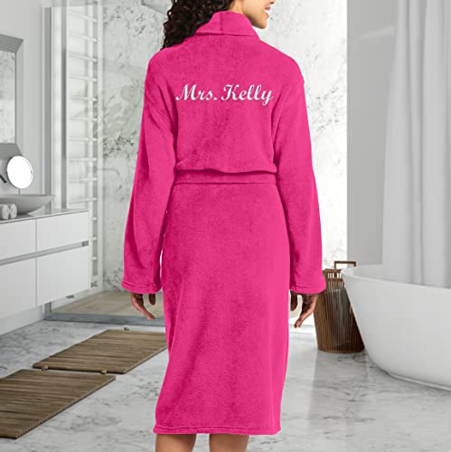 Teeamore Personalized Embroidered Robes Custom Monogrammed Plush Microfleece Bathrobes #TOP1