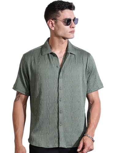 Image of Thomas Scott Men Polyester Blend Solid Oversized Fit Shirt